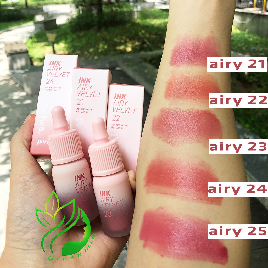 Son Ink Airy 21 Fluffy Peach Hồng Tím Nhẹ Kem Lì Peripera Ink Airy Velvet Lip Tint Mới Nhất 4g