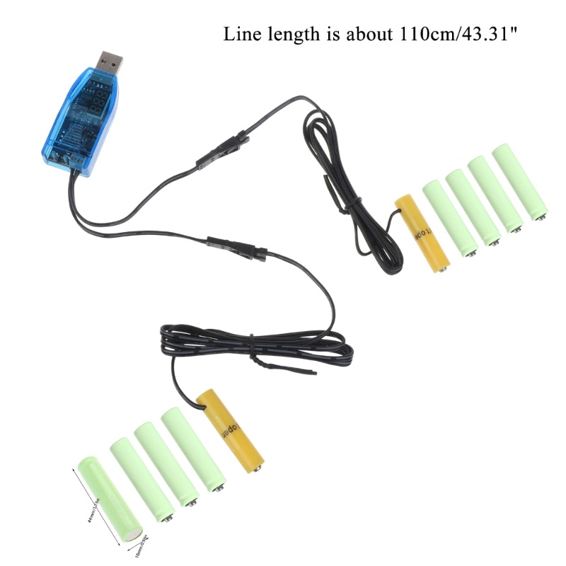 Dây Cáp Sạc Pin 2 Trong 1 Loại C Đến 1-24V AAA Kép