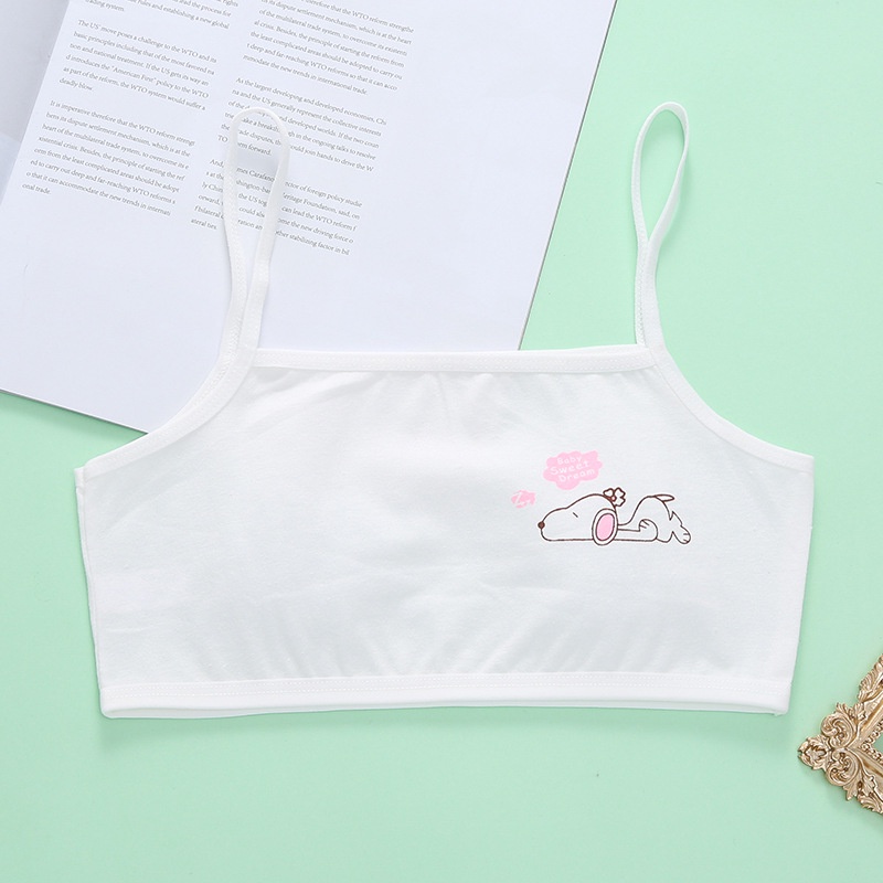 Áo Ngực Cotton Không Đường May Thoải Mái Họa Tiết Hoạt Hình Dễ Thương Cho Bé Gái
