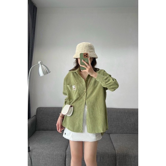 Áo sơ mi nhung tăm loại 1