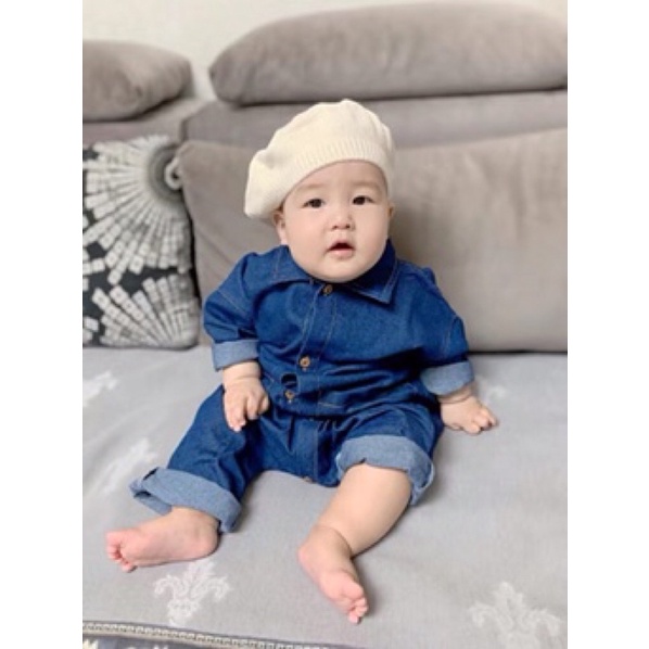 Mũ nồi len thêu tên cho bé style hàn quốc