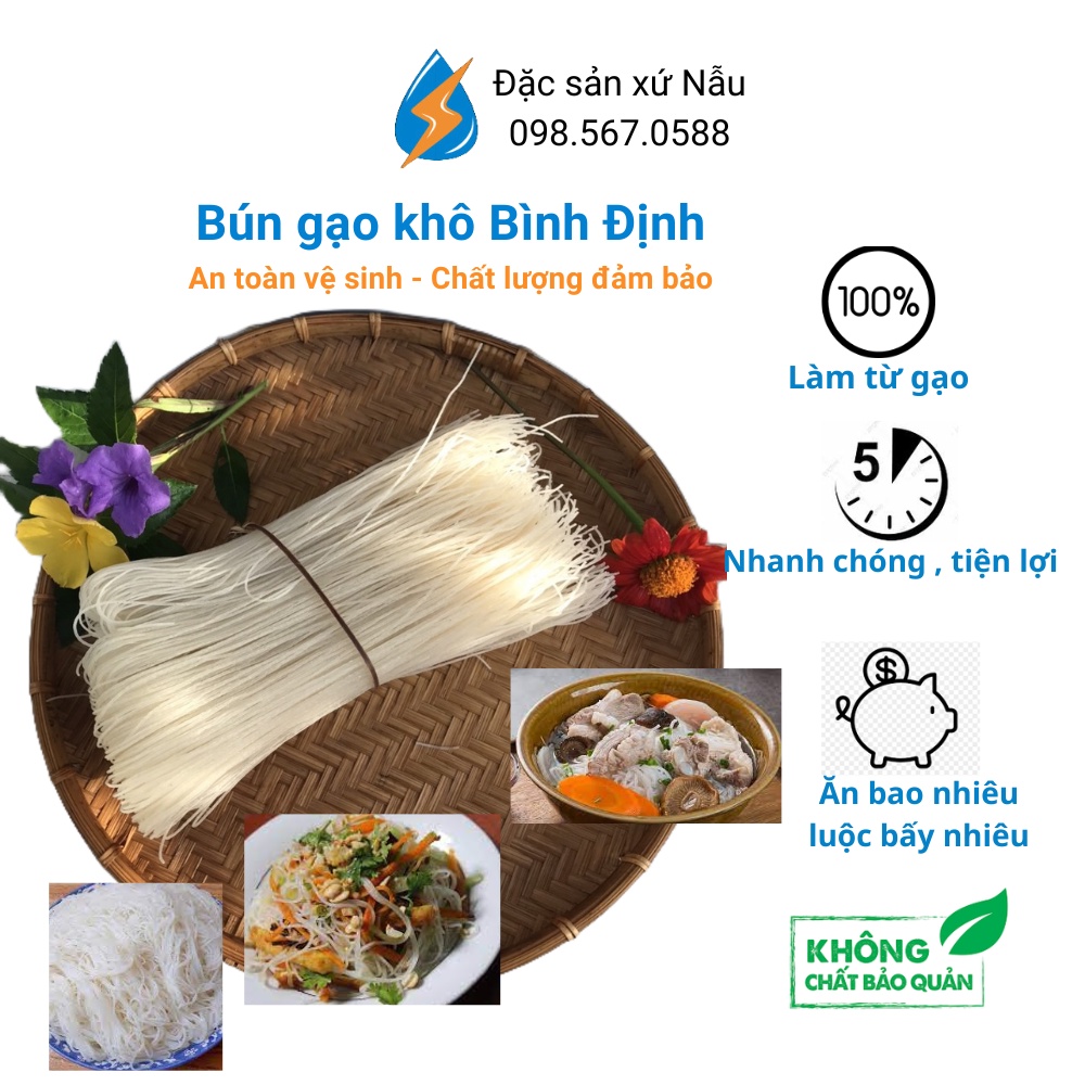 Bún gạo khô Bình Định 1 kg bún khô
