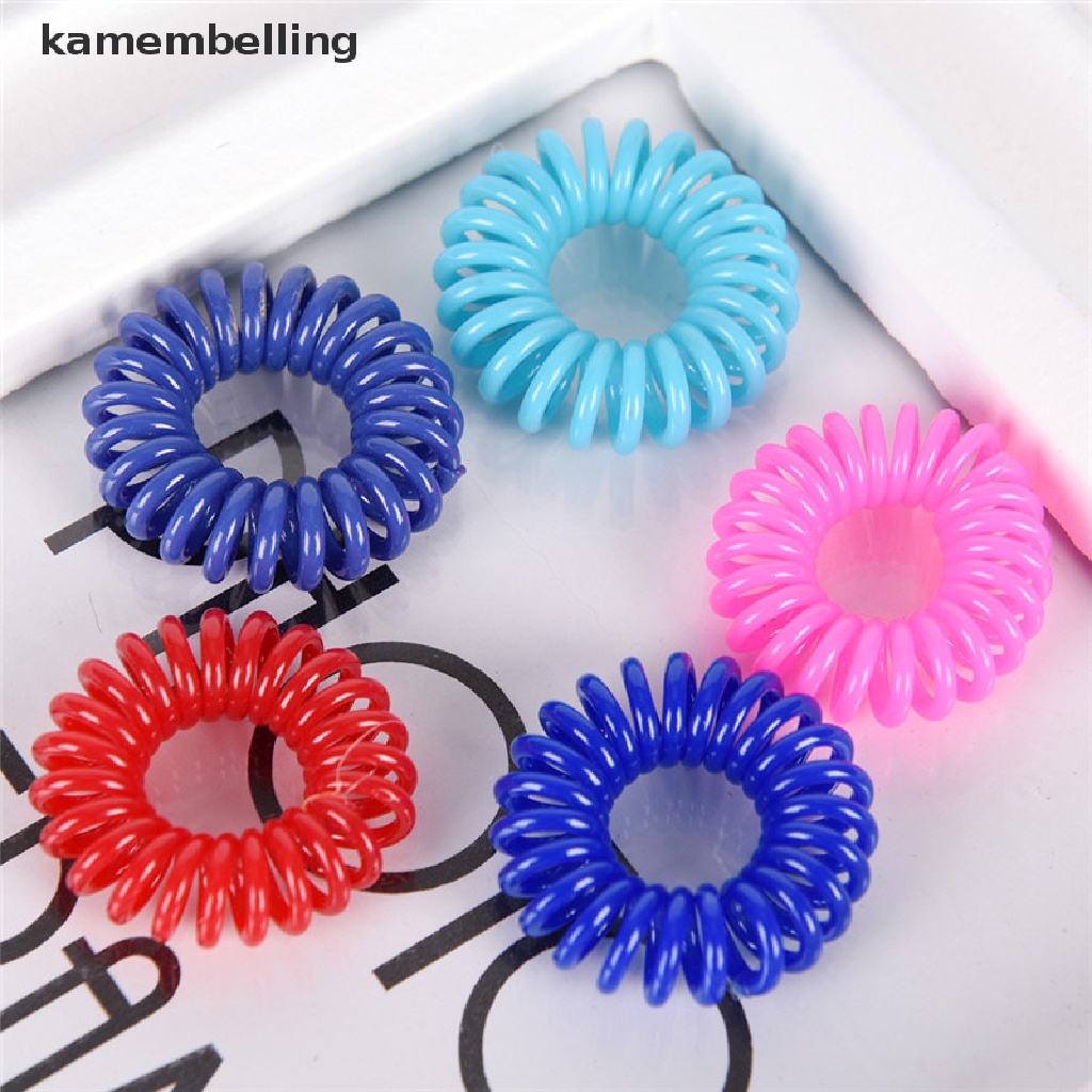 Kamembelling Set 10 Dây Cột Tóc Dạng Xoắn Lò Xo Cá Tính