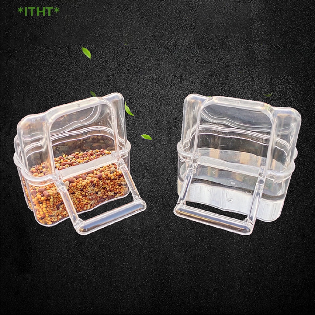 Hộp Đựng Thức Ăn / Nước Uống Bằng Nhựa Trong Suốt Dành Cho Chim Vẹt Mới