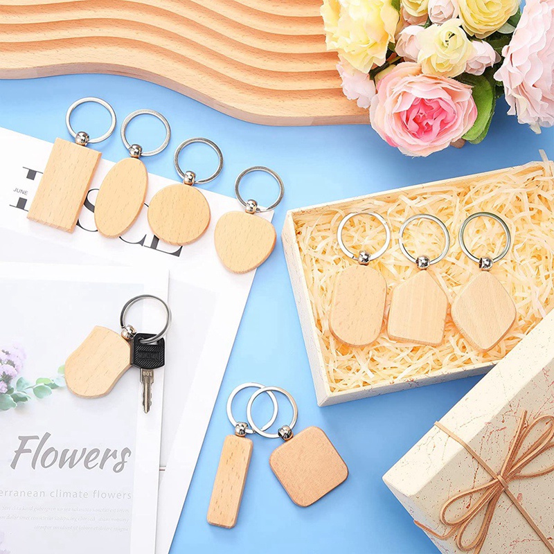 Bộ 80 Móc Khóa Bằng Gỗ Tự Hoàn Thành Hình Dạng Độc Đáo