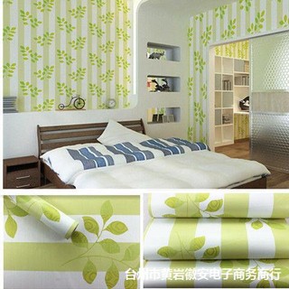 Giấy dán tường nhiều màu họa tiết hoa lá 10m - Decal dán tường có sẵn keo dán