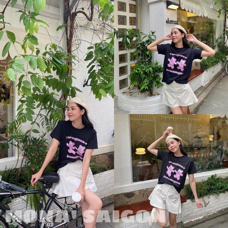 Áo thun baby tee MONÁ - GUMMY ĐEN | BigBuy360 - bigbuy360.vn