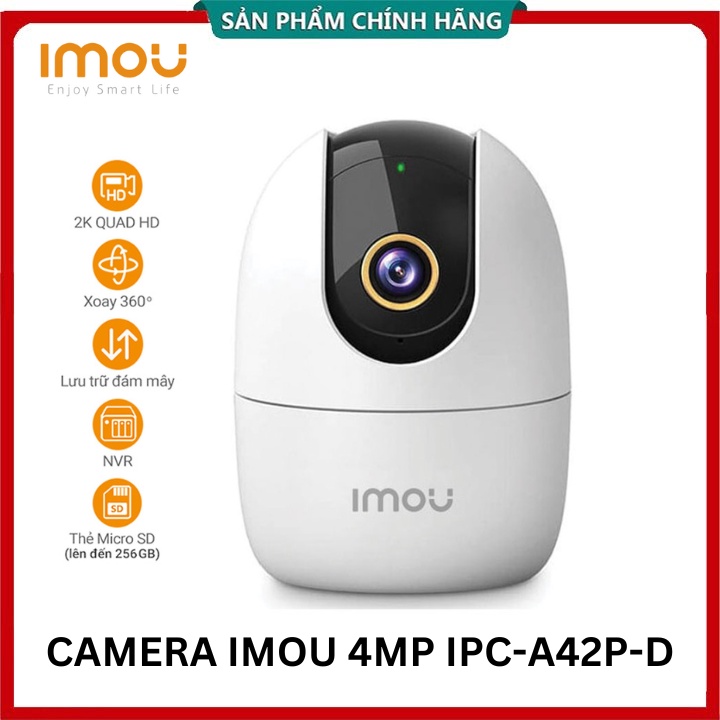 [Chính Hãng] Camera IP Wifi IMOU A2 IPC-A42P-D 4MP Chính hãng ( Chuẩn nén H.265, Đàm thoại 2 chiều, Có LAN)