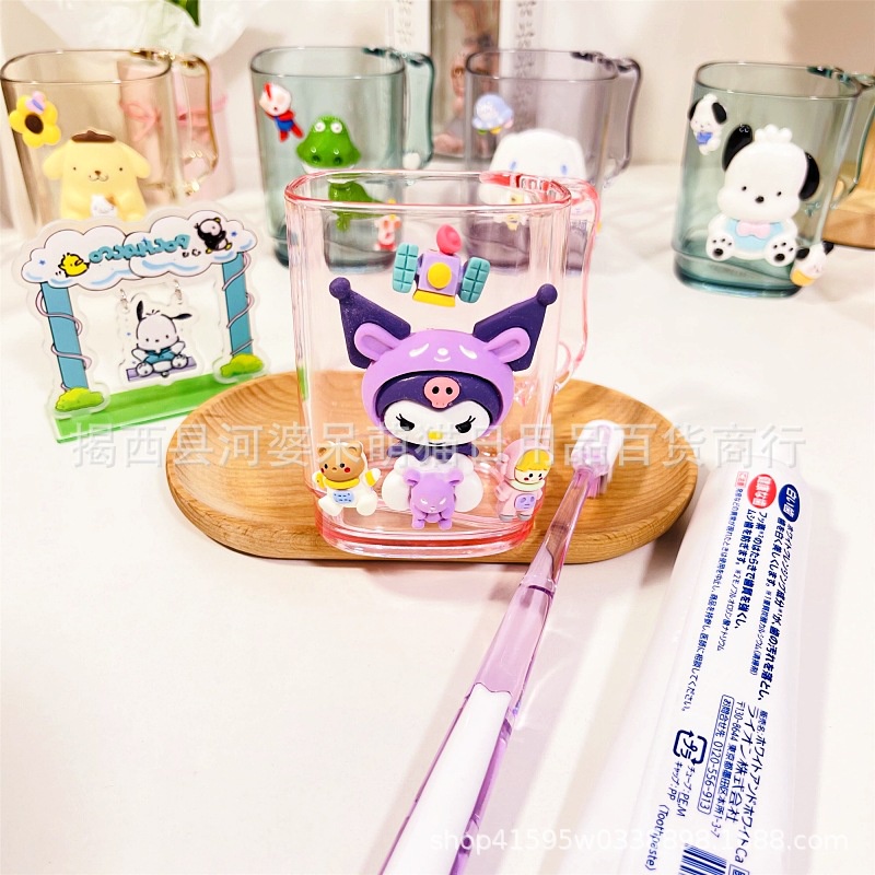 Cốc Nhựa Đựng Bàn Chải Đánh Răng YB3 Sanrio Kuromi Doraemon Dễ Thương