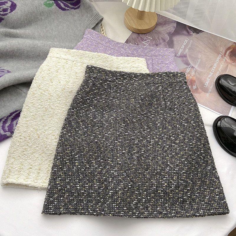 Chân Váy Chữ a Lưng Cao Màu Tím Phong Cách Hàn Quốc Thời Trang Thu Đông 2022 Cho Nữ