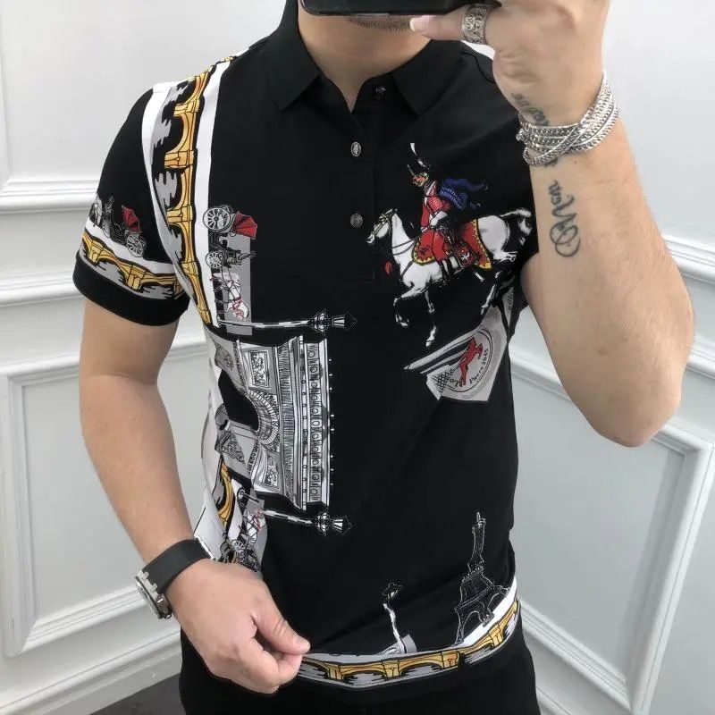Áo polo Mỏng Tay Ngắn In Họa Tiết Thời Trang Mùa Hè Mới Năm 2021