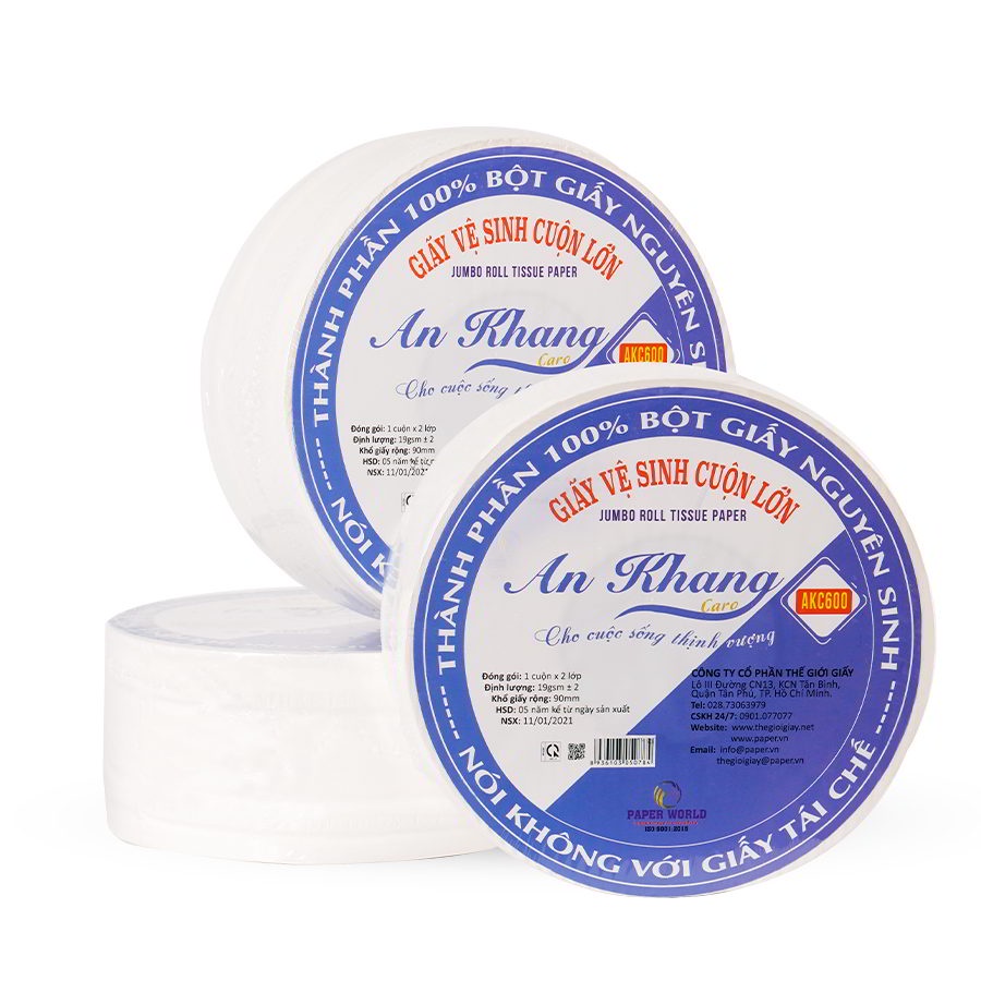 GIẤY VỆ SINH CUỘN LỚN AN KHANG CARO/AKC600