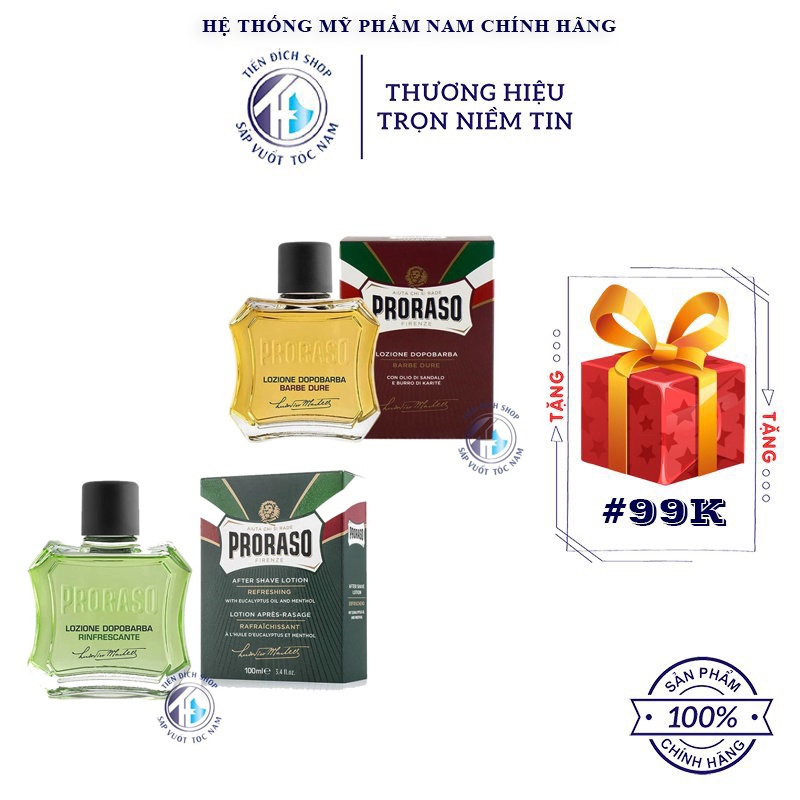 Dưỡng da sau khi cạo râu Proraso After Shave Liquid Refresh Eucalytptus 100ml