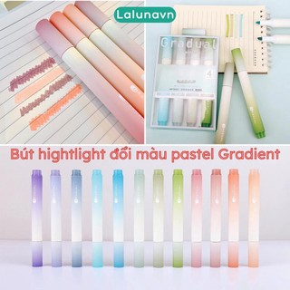 Bộ bút dạ quang Lalunavn 6 màu xinh xắn ghi hightlight cute xinh yêu tiện dụng- B29