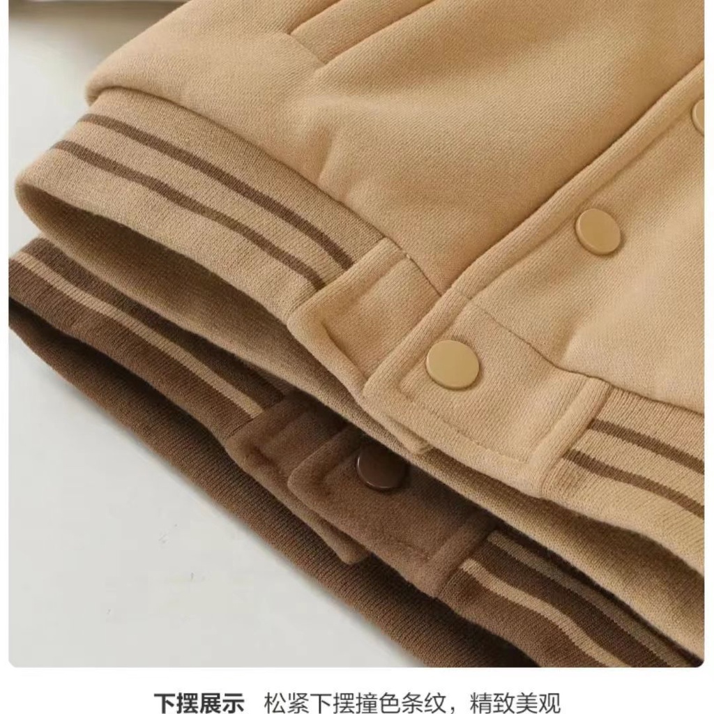 Áo Khoác Bóng Chày Lót Lông Cừu Dày Dặn Thời Trang Thu Đông Cho Bé Trai