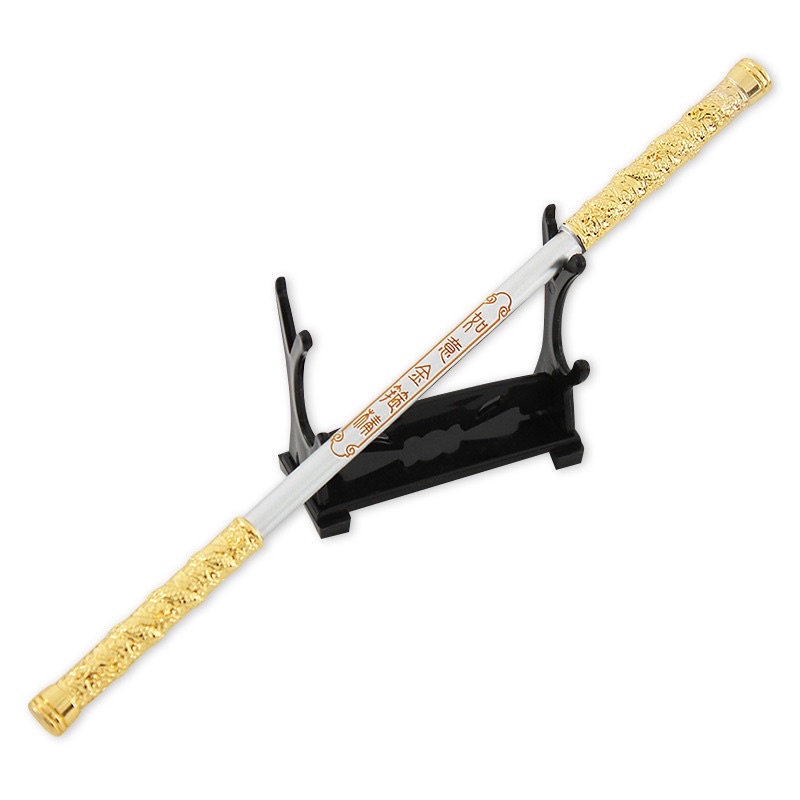 Mô hình Gậy Thiết Bảng của Tôn Ngộ Không trong Tây Du Ký Dài 22cm bằng Kim Loại siêu đẹp