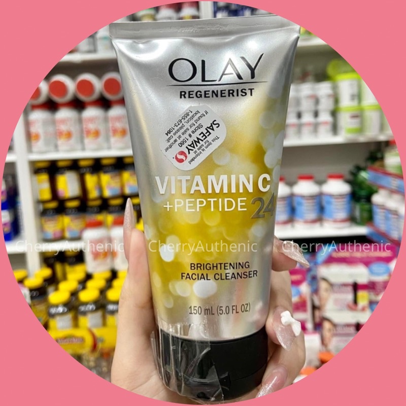 Sữa Rửa Mặt Làm Sáng Da Dạng Kem Olay Vitamin C Peptide 24 Brightening Facial Cleanser (150ml)