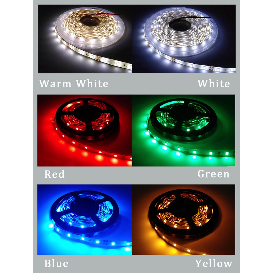 Dây Đèn Led 5M 5050 2835 Rgb 12v Ánh Sáng Trắng Chống Thấm Nước Trang Trí Nhà Bếp