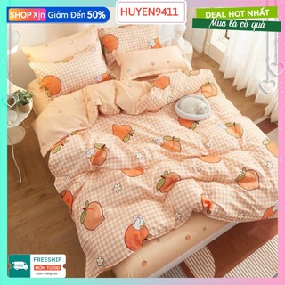Ga chun bọc đệm giường,Vải poly cotton 1m2,1m4,1m6-mẫu đào karo