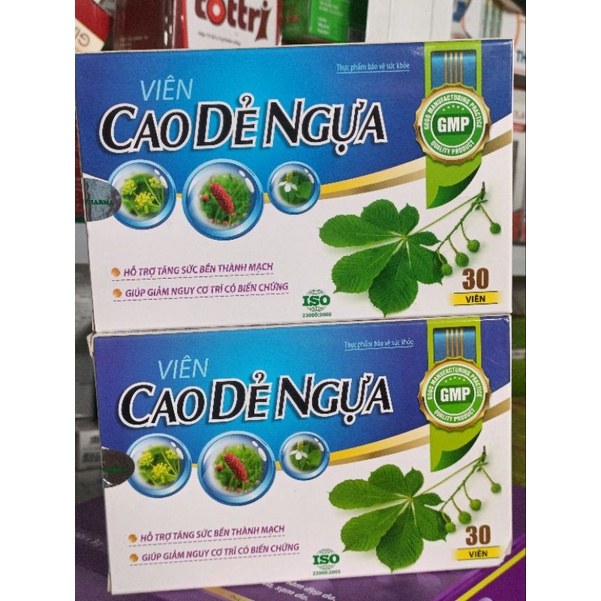 Cao Dẻ Ngựa táo bón, giãn tính mạch, trĩ nội, trĩ ngoại Hộp 30 viên