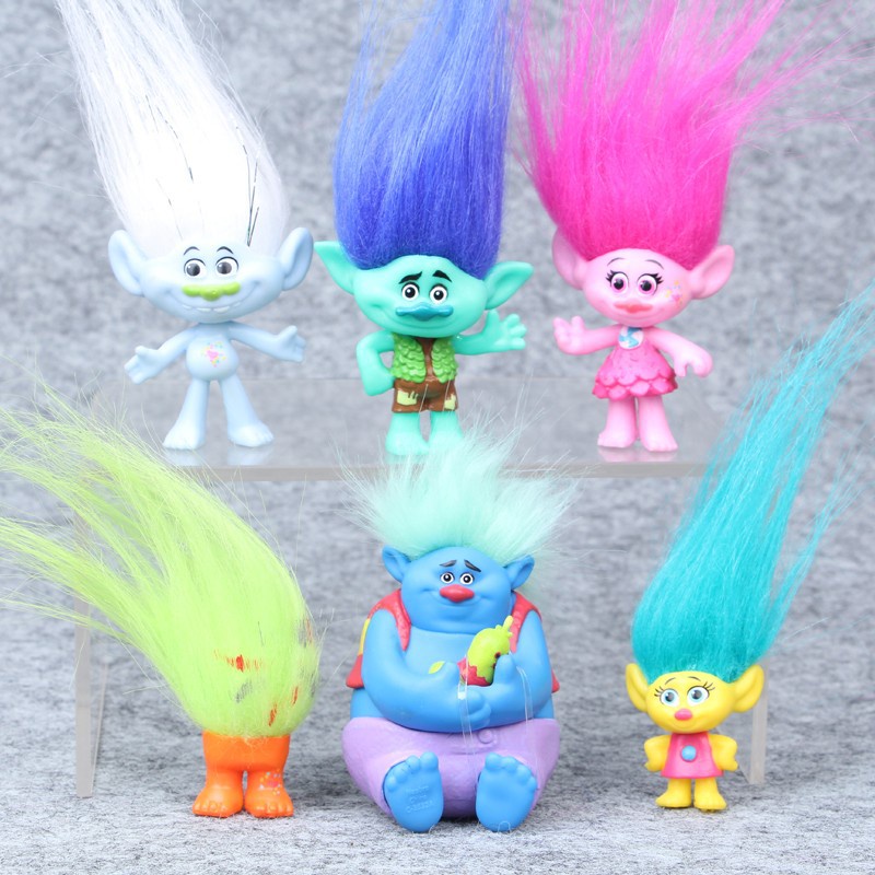 Set 6 / 12 Mô Hình Nhân Vật Phim Hoạt Hình Trolls Bằng PVC
