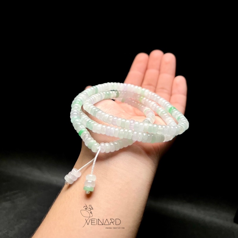 Vòng tay cẩm thach dạng hạt bánh xe vòng tay quấn 3 vòng