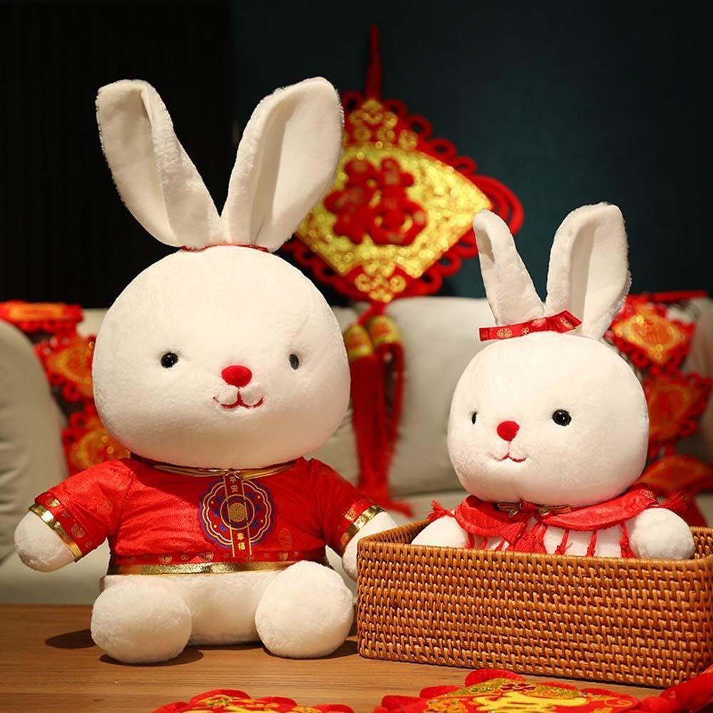 LANFY Thỏ Nhồi Bông Cotton Phong Cách Trung Hoa Mừng Năm Mới