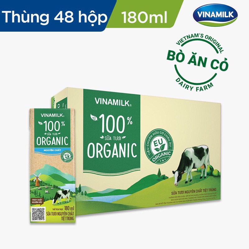 Sữa tươi vinamilk 100% organic 180ml