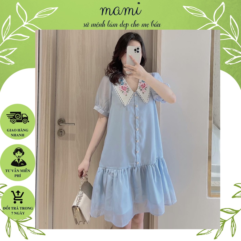 MAMI-VÁY,ĐẦM BẦU THIẾT KẾ 2 LỚP CAO CẤP,CHẤT LIỆU VOAN MỀM MẠI SIÊU THOÁNG MÁT BÊN TRONG LÓT LỤA ĐI TIỆC,ĐI CHƠI,CÔNG SỞ
