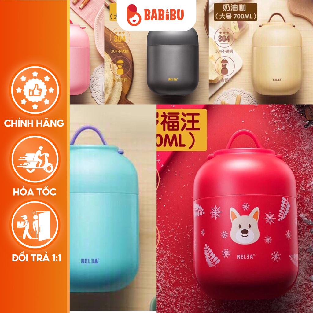 Bình Giữ Nhiệt RELEA Cao Cấp, Bình Ủ Cháo,Thức Ăn 700ML Babibu - BGNR700