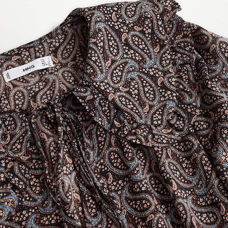 Váy Babydoll Cổ Sen hót hít Mango Auth