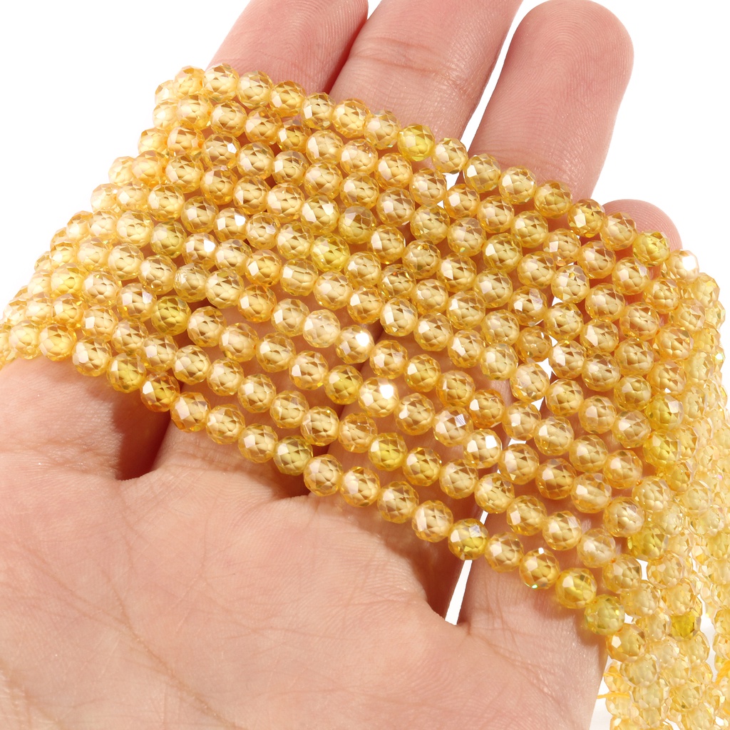 2 3 4mm Mặt Cubic Zirconia Kim Cương Giả Hạt Nhiều Màu Zircon Tròn Rời Hạt Trang Sức Làm Đính Hạt DIY Vòng Tay