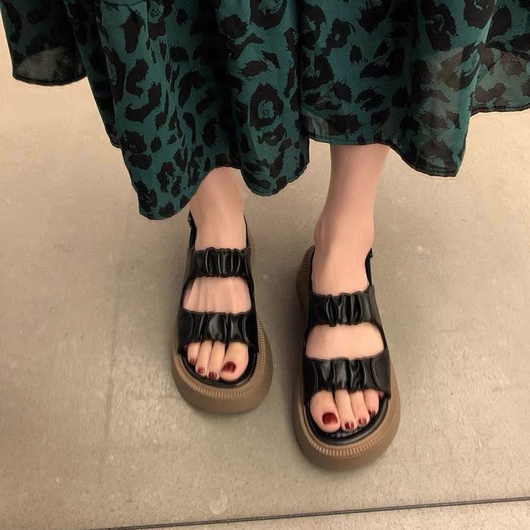 Bán Chạy#Giày Sandal Đế Dày Phong Cách Retro Mùa Hè Mới Cho Nữ