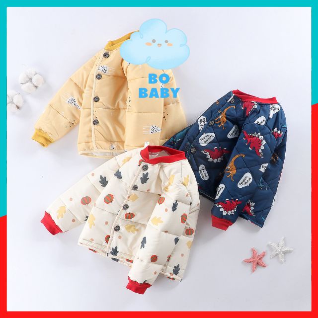 Áo Khoác Phao Trẻ Em, Áo Phao Siêu Nhẹ Cho Bé Trai Bé Gái 2,3,4,5 Tuổi, Hình Ngộ Nghĩnh- BoBaby
