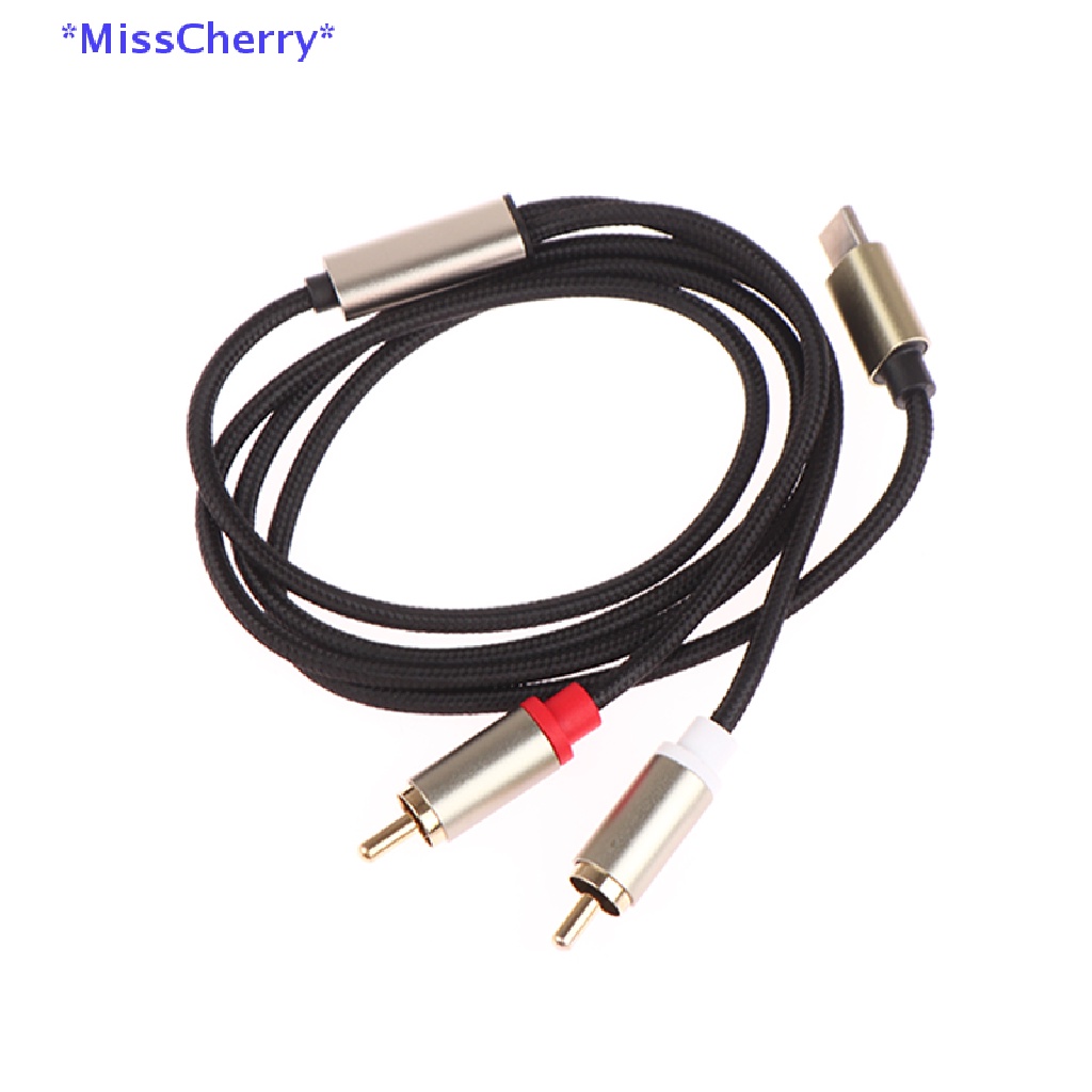 Cáp Chuyển Đổi Type C Sang RCA Aux 2 RCA Cho Loa / Điện Thoại / Laptop Dài 1M Mới
