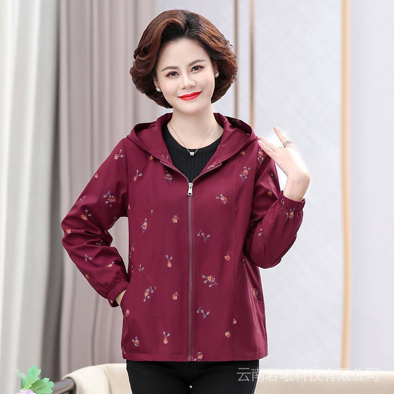 Áo Khoác Chống Nắng Có Vòng Đeo Tay Thời Trang Xuân Thu Cho Nữ Trung Niên 60-70 - 80 Tuổi