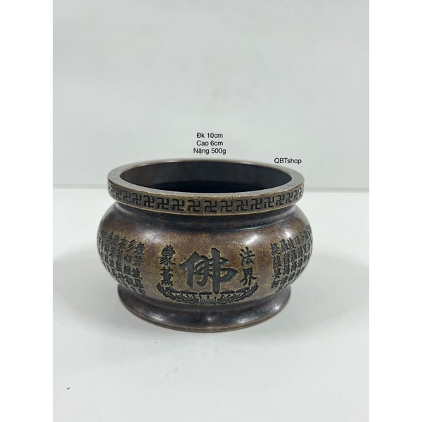 Bát hương đồng vạn chữ bằng đồng