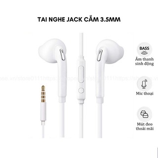 Tai nghe chuôi tròn jack cắm 3.5mm tích hợp mic đàm thoại tương thích cho điện thoại, PC, laptop, máy nghe nhạc