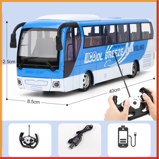 Đồ Chơi Xe Buýt Điều Khiển Từ Xa Không Dây Sạc Được Tiện Lợi Dành Cho Bé Trai