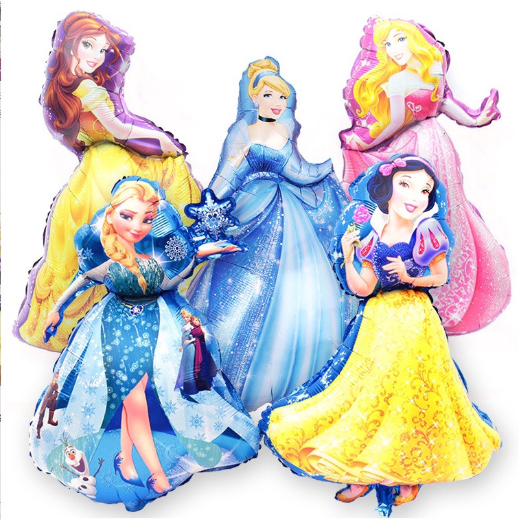 1 Bong Bóng Bơm Khí Heli Hình Công Chúa Disney 3D Dùng Trang Trí Tiệc Sinh Nhật