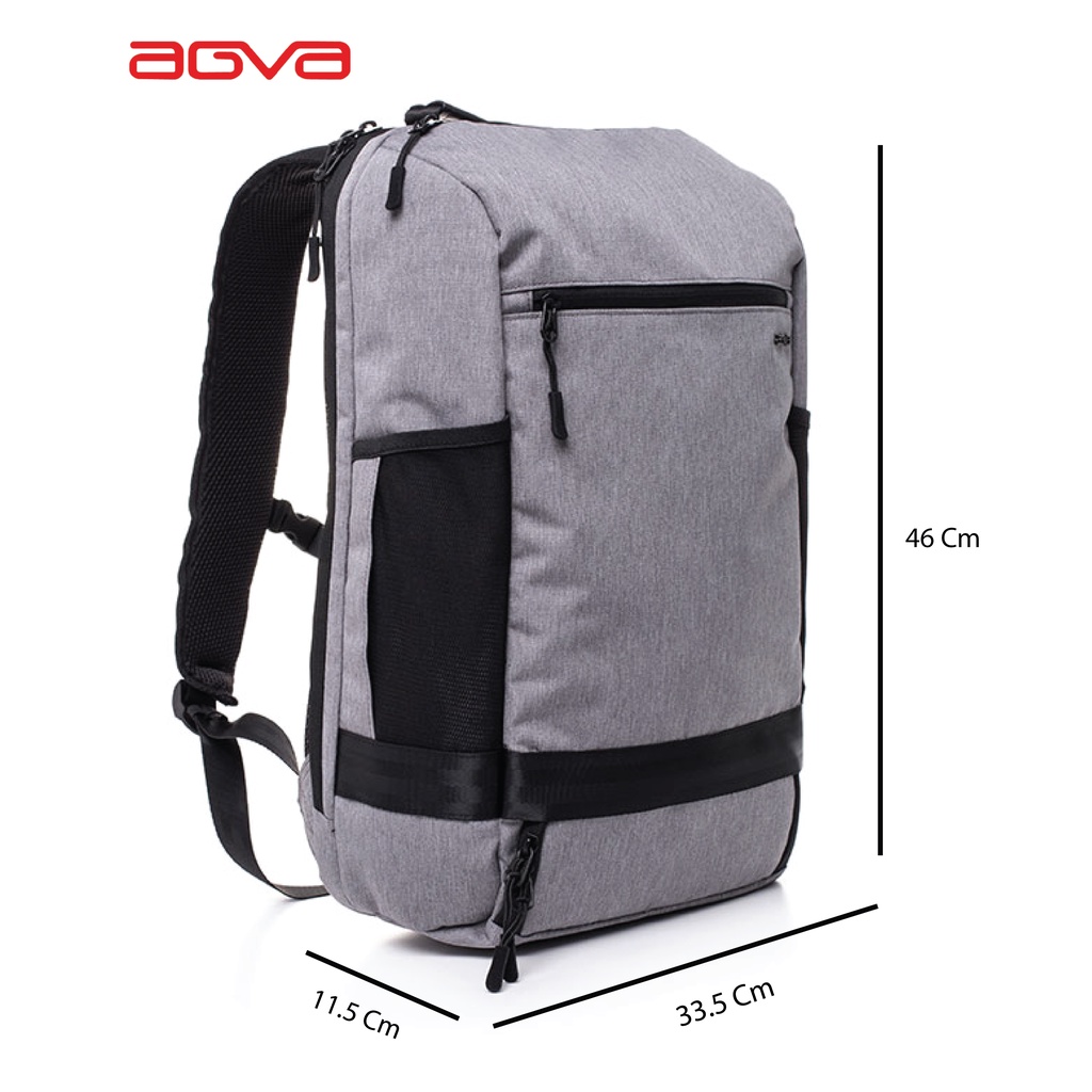 Balo du lịch AGVA Traveller Daypack Ngăn laptop riêng 17 inch LTB357GREY màu xám chính hãng AGVA