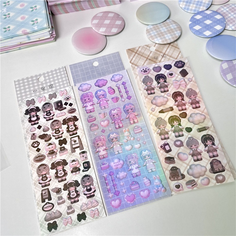 Miếng Dán Trang Trí Hình Búp Bê goo ka Dễ Thương
