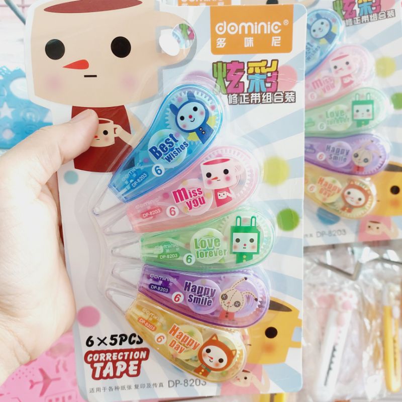 Z0191 Bộ 5 Bút Xoá Kéo Cute  Bukao