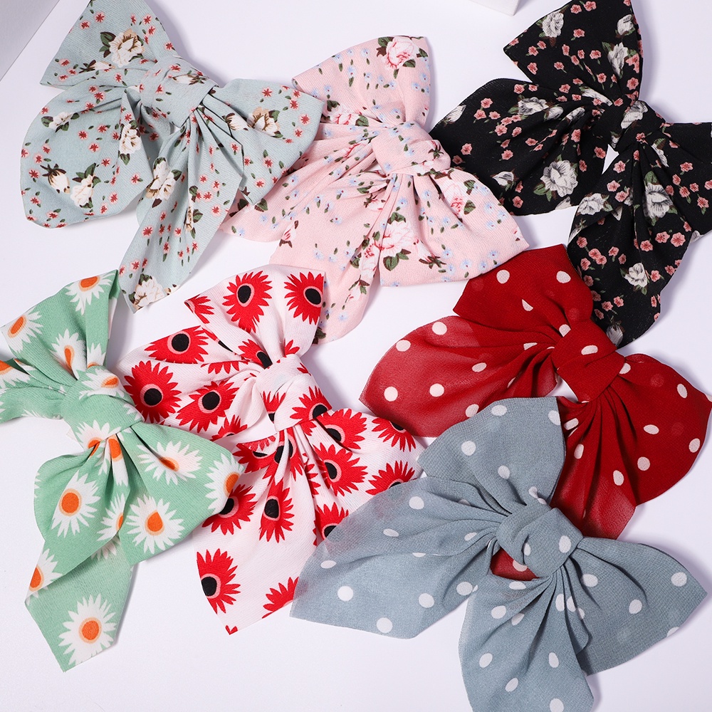 Kẹp tóc KIDSBOWS hình nơ cỡ lớn nhiều màu sắc ngọt ngào phong cách Hàn Quốc dành cho nữ