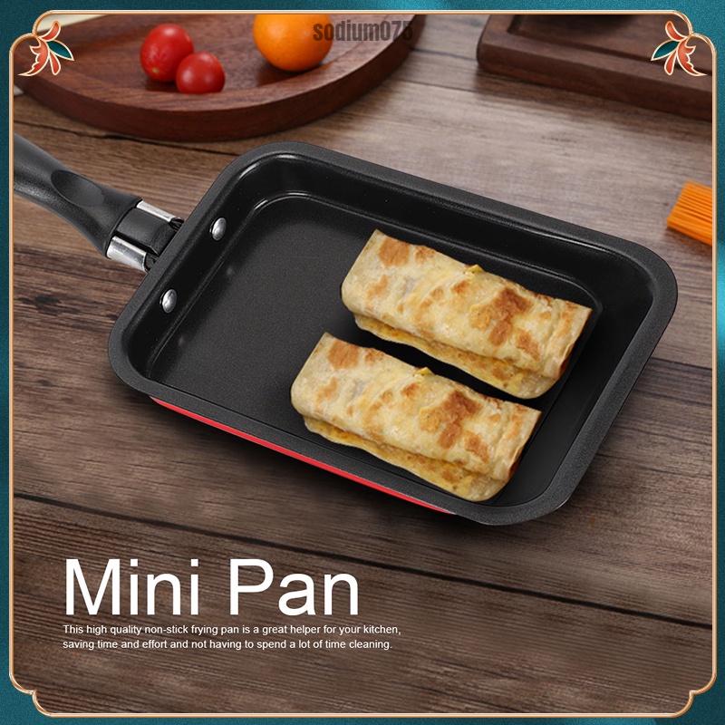 Có thể bán buôn Nhà bếp Mini hình chữ nhật chống dính bằng thép cacbon Chảo nướng Sodium075 Hàng giao ngay