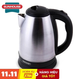 Ấm siêu tốc inox sunhouse - bình đun nước siêu tốc an toàn chính hãng