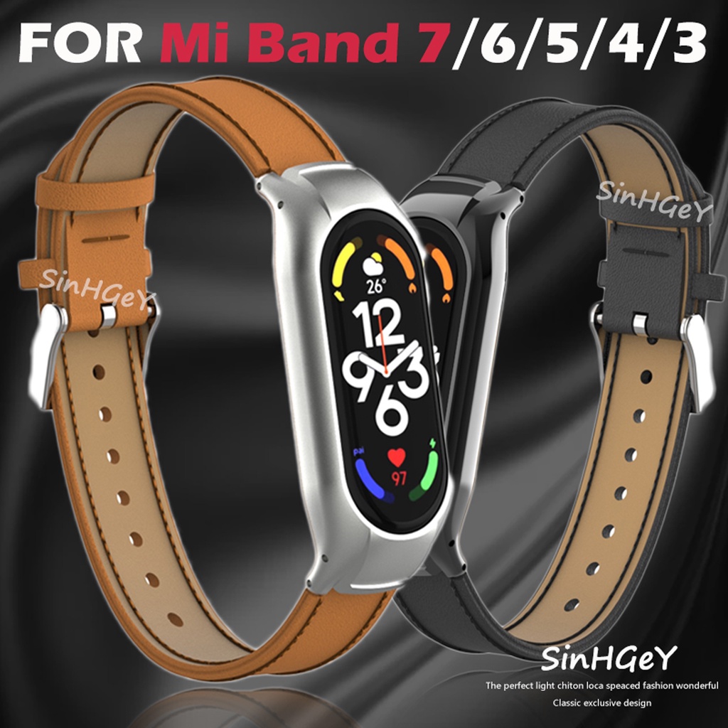 Dây Đeo Da Thay Thế Cho Đồng Hồ Thông Minh Xiaomi Mi Band 7 Mi Band 5 / 6 / 4 / 3