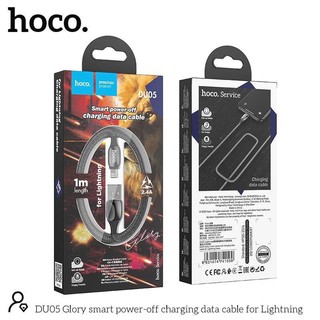 Cáp sạc nhanh DU05 hoco lightning USB có đèn báo sạc và tự ngắt sạc thông minh khi đầy pin, dây bọc dù, dài 1m