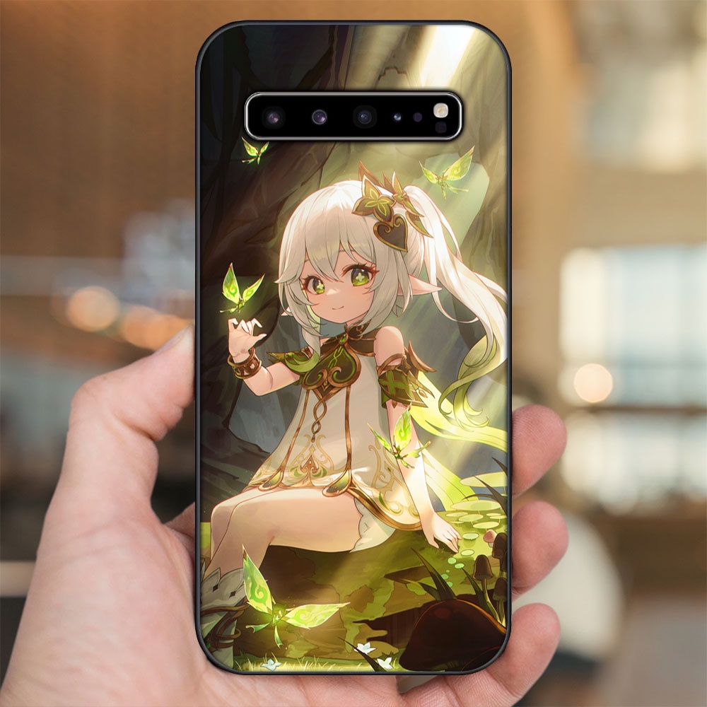 Ốp lưng Samsung S10, S10 5G, S10 Plus viền đen in hình Nahida Genshin Impact