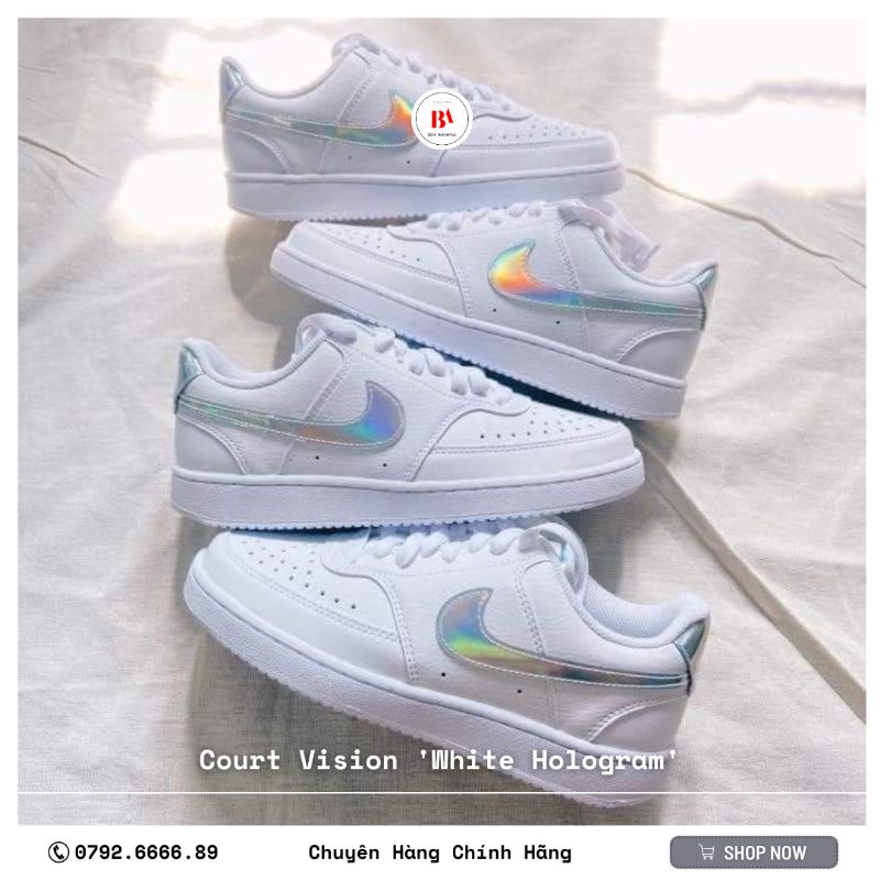 CHÍNH HÃNG Giày Court Vision Low Trắng
